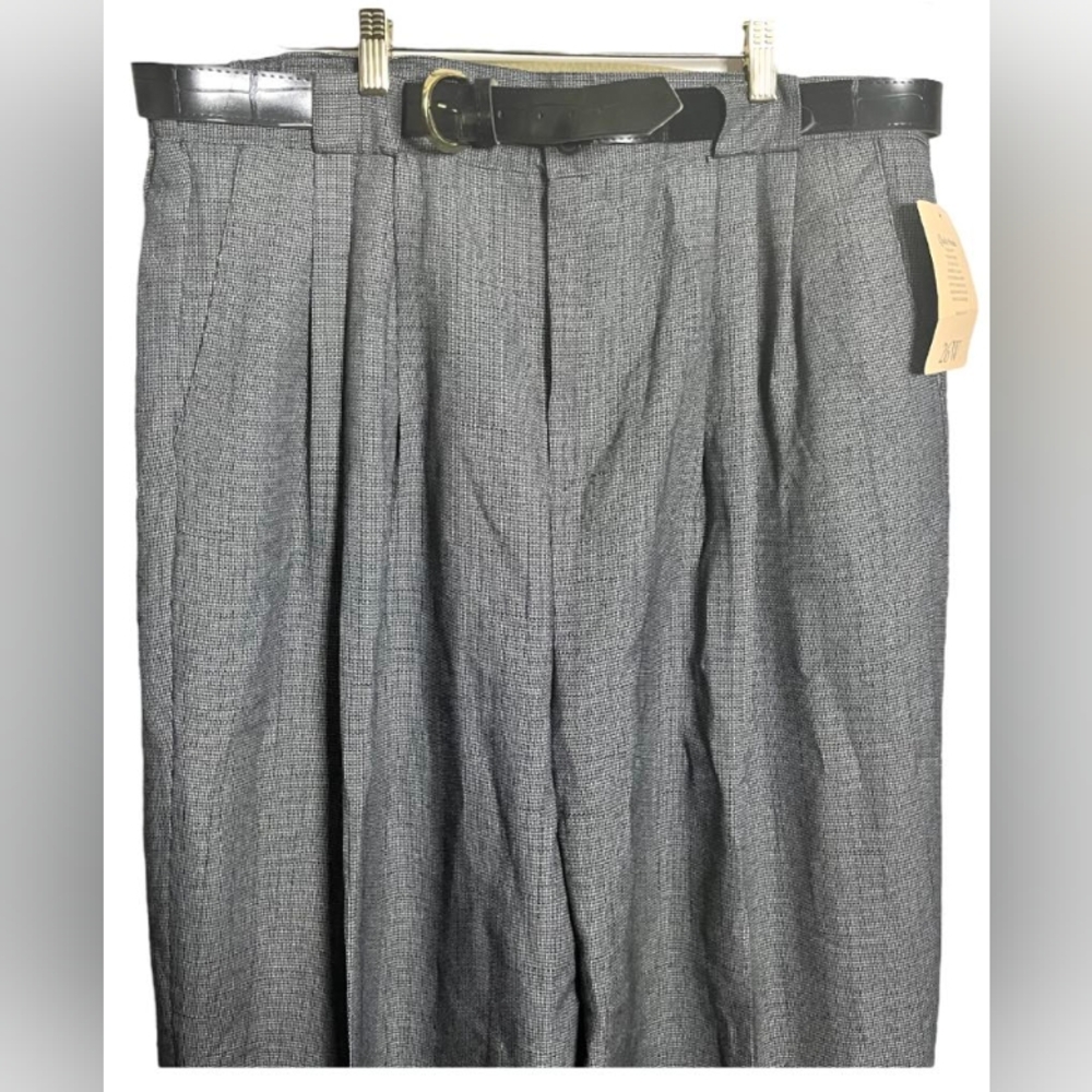 Black & White Plus Perferred Pinstripe Belted Trousers - Picture 3 of 6